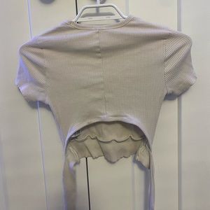 garage tie at the back crop top